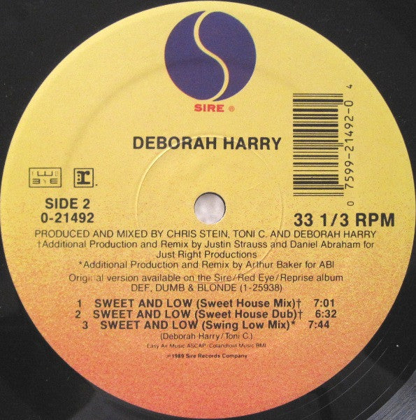 Deborah Harry : Sweet And Low (12", Maxi)