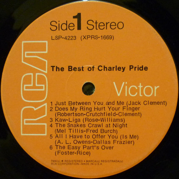 Charley Pride : The Best Of Charley Pride (LP, Comp, Ind)