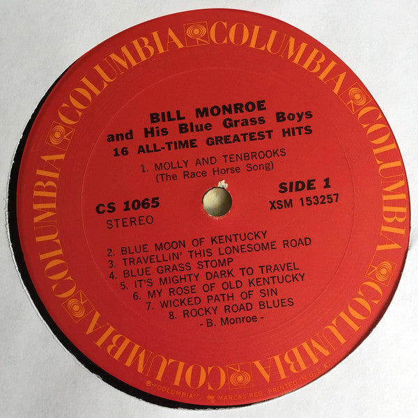 Bill Monroe & His Blue Grass Boys : 16 All-Time Greatest Hits (LP, Comp, Rec)