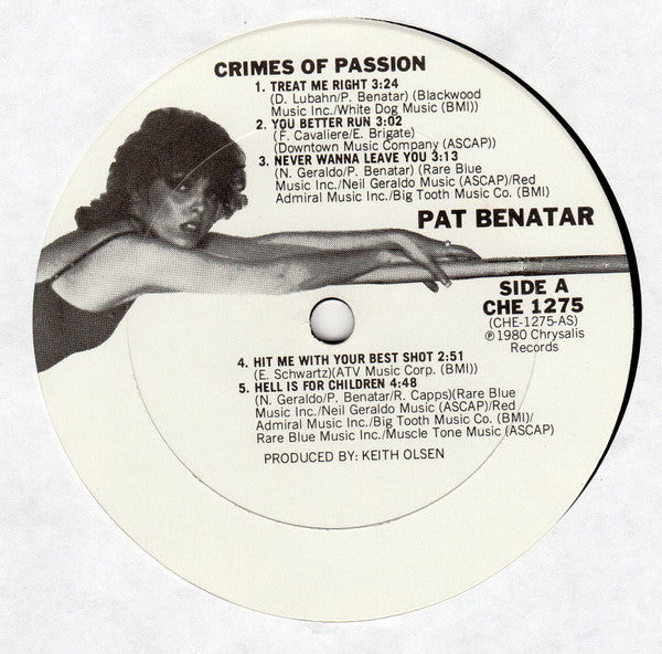 Pat Benatar : Crimes Of Passion (LP, Album, Whi)