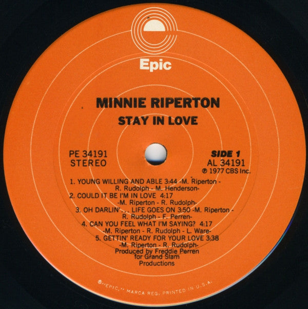 Minnie Riperton : Stay In Love (LP, Album, Ter)