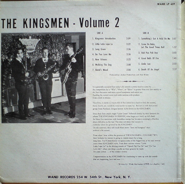 The Kingsmen : Volume II (LP, Album, Mono)