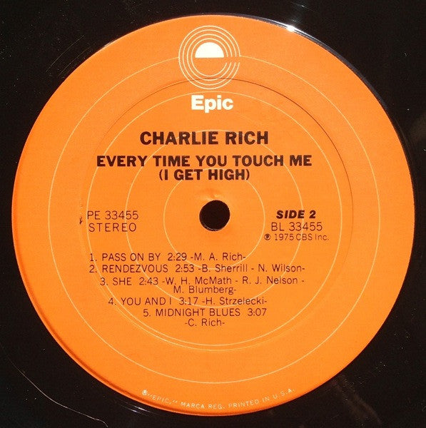 Charlie Rich : Every Time You Touch Me (I Get High) (LP, Album, Ter)