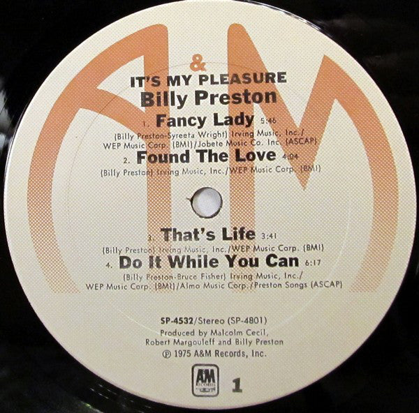 Billy Preston : It's My Pleasure (LP, Album)