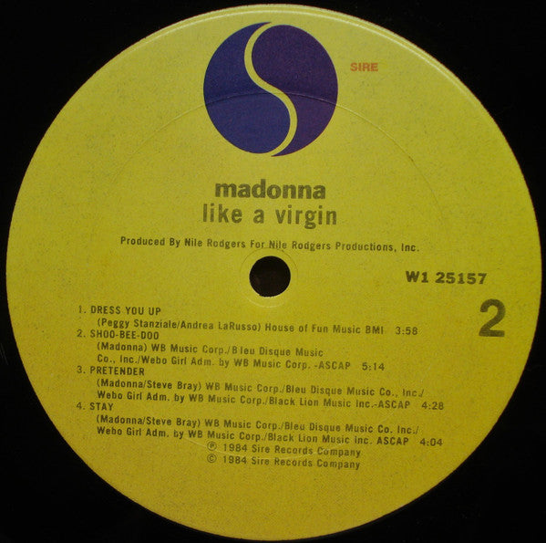 Madonna : Like A Virgin (LP, Album, Club)