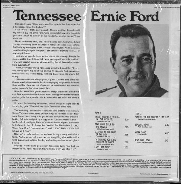 Tennessee Ernie Ford : I Can't Help It If I'm Still In Love With You (LP, Album)