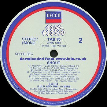 Lulu : Shout (LP, Comp, Mono)