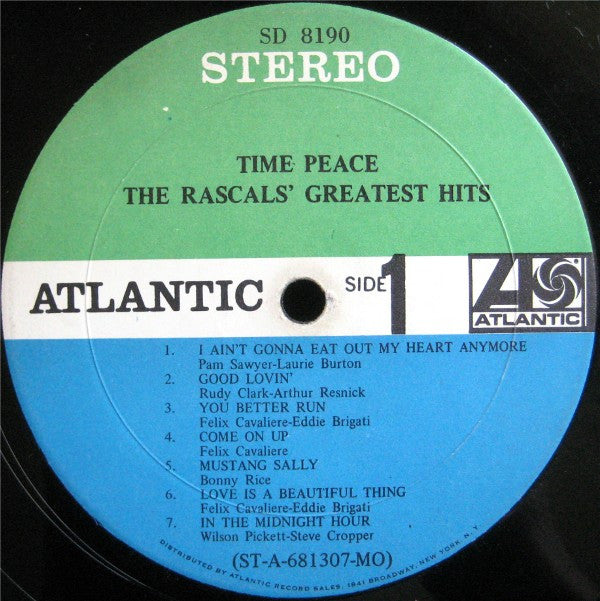 The Rascals : Time Peace: The Rascals' Greatest Hits (LP, Comp, RP, MO)