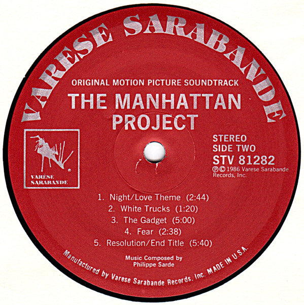 Philippe Sarde : The Manhattan Project (Original Motion Picture Soundtrack) (LP, Album)