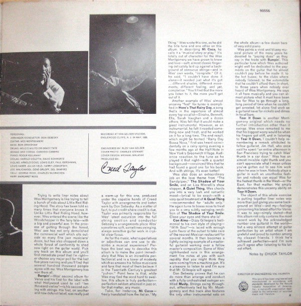 Wes Montgomery : Bumpin' (LP, Album, Club)
