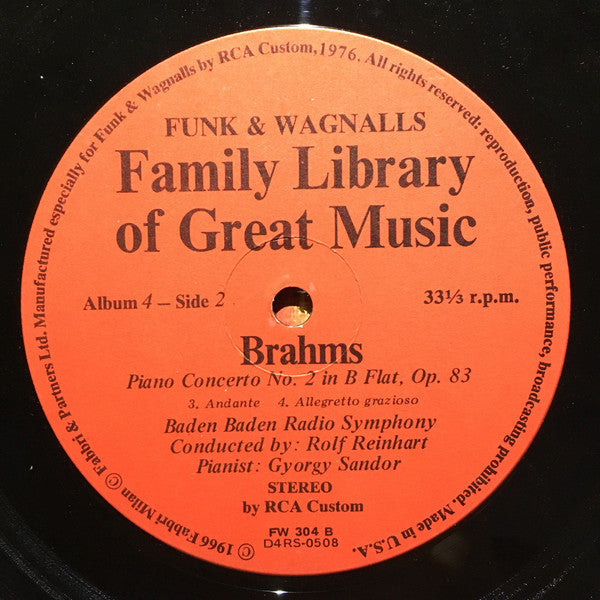Johannes Brahms : The Piano Concerto No. 2 In B Flat (LP, Album)