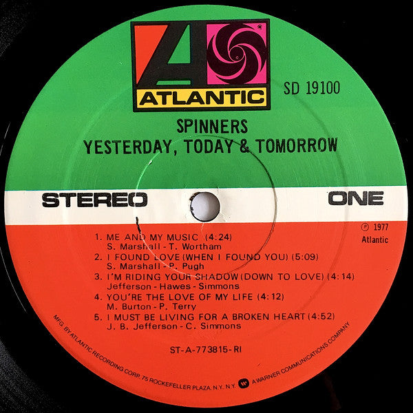 Spinners : Yesterday, Today & Tomorrow (LP, Album, RI)