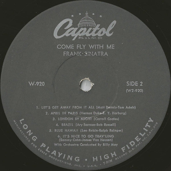 Frank Sinatra : Come Fly With Me (LP, Album, Mono, Scr)