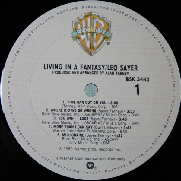 Leo Sayer : Living In A Fantasy (LP, Album, Club)