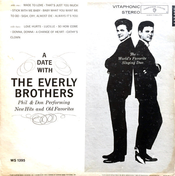 Everly Brothers : A Date With The Everly Brothers (LP, Album)