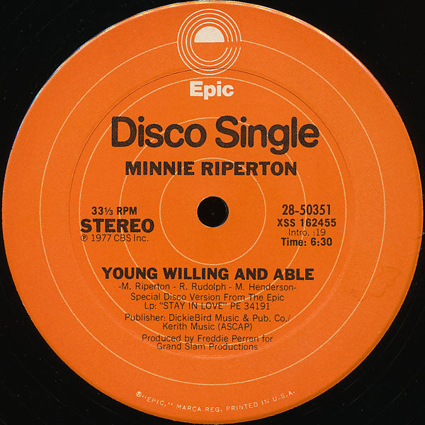 Minnie Riperton : Stick Together / Young Willing And Able (12")