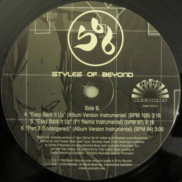 Styles Of Beyond : Easy Back It Up / Part 2 (12")