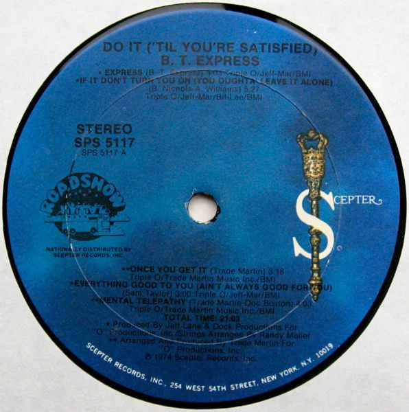 B.T. Express : Do It ('Til You're Satisfied) (LP, Album, Gat)