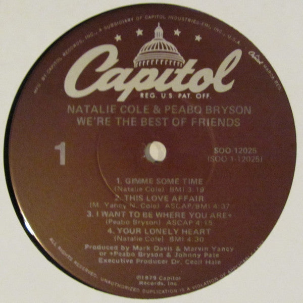 Natalie Cole & Peabo Bryson : We're The Best Of Friends (LP, Album)