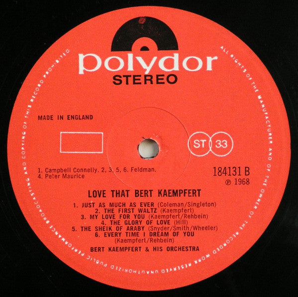 Bert Kaempfert : Love That Bert Kaempfert (LP, Album)