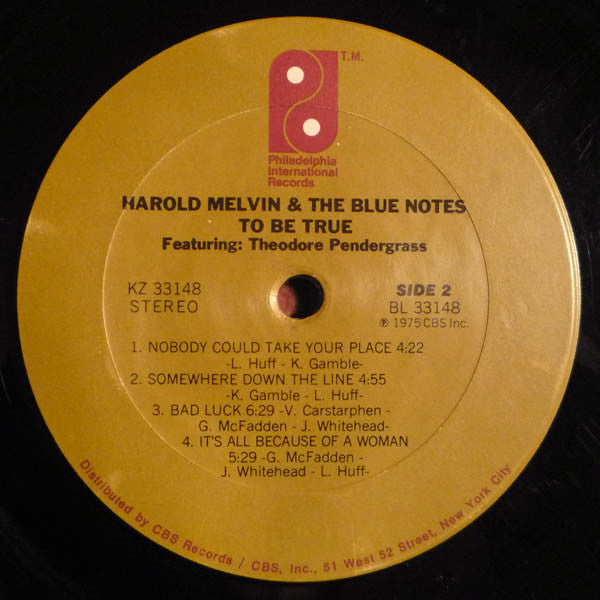 Harold Melvin And The Blue Notes Featuring Teddy Pendergrass : To Be True (LP, Album, Ter)