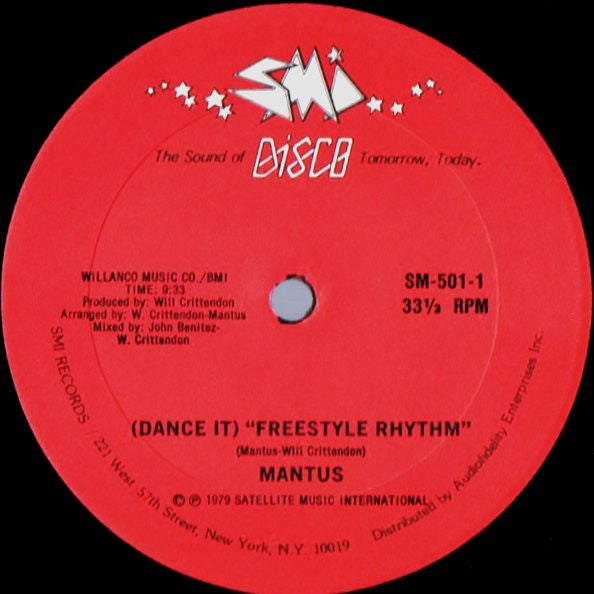 Mantus : (Dance It) Freestyle Rhythm (12")
