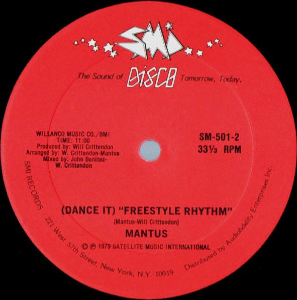 Mantus : (Dance It) Freestyle Rhythm (12")