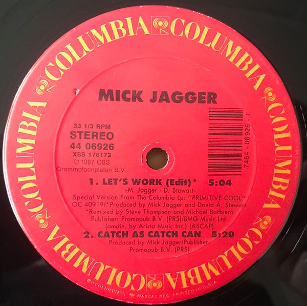 Mick Jagger : Let's Work (12", Promo)