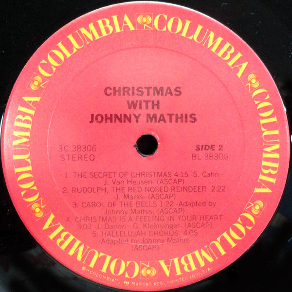 Johnny Mathis : Christmas With Johnny Mathis (LP, RE)