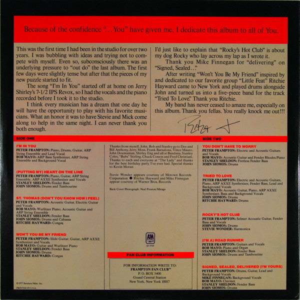 Peter Frampton : I'm In You (LP, Album, Ter)
