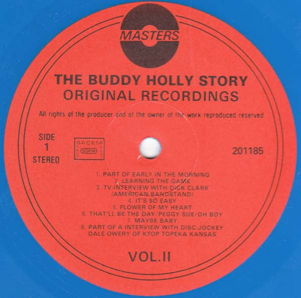 Buddy Holly : The Buddy Holly Story (Original Recordings) Vol. II (LP, Comp, Blu)