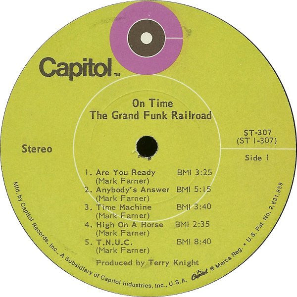 Grand Funk Railroad : On Time (LP, Album, Win)