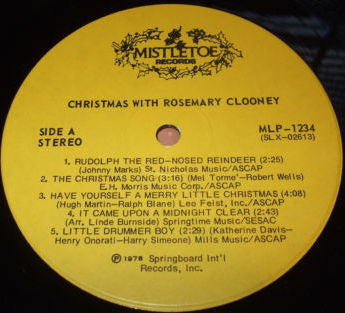 Rosemary Clooney : Christmas With Rosemary Clooney (LP, Album)