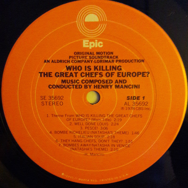 Henry Mancini : Who Is Killing The Great Chefs Of Europe? (LP, Album)