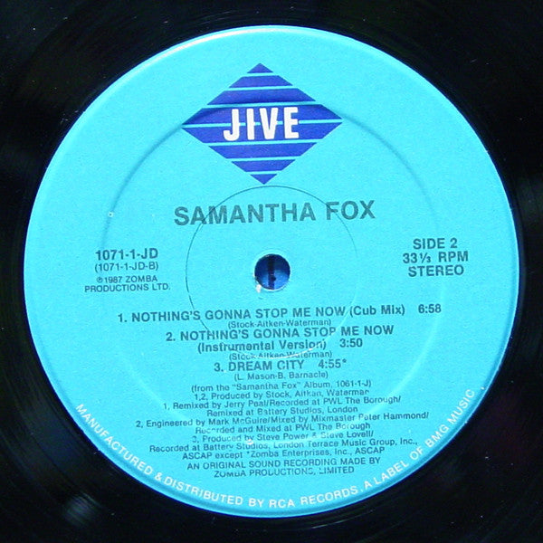 Samantha Fox : Nothing's Gonna Stop Me Now (12", Single)