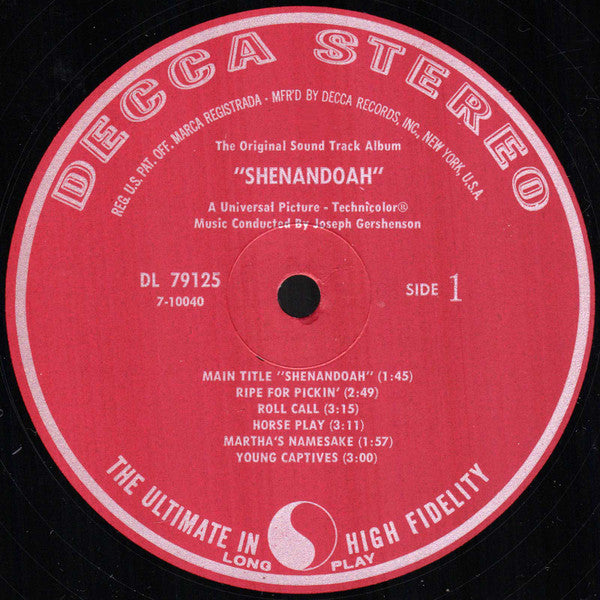 Joseph Gershenson : Shenandoah, The Original Soundtrack Album (LP)