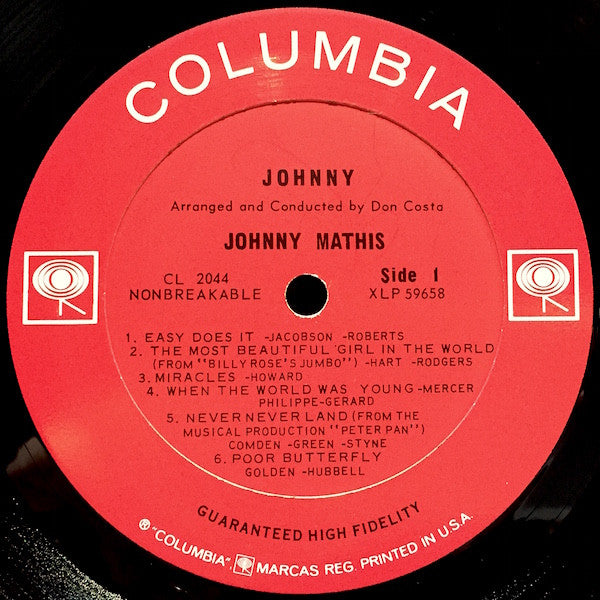 Johnny Mathis : Johnny (LP, Album, Mono)