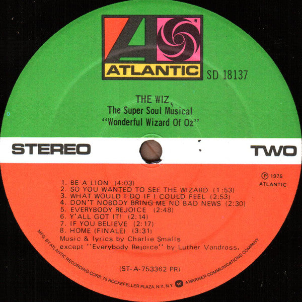 Charlie Smalls : The Wiz (The Super Soul Musical "Wonderful Wizard Of Oz") (LP, Album, PR)