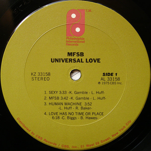 MFSB : Universal Love (LP, Album, Gat)