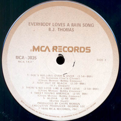 B.J. Thomas : Everybody Loves A Rain Song (LP, Album)