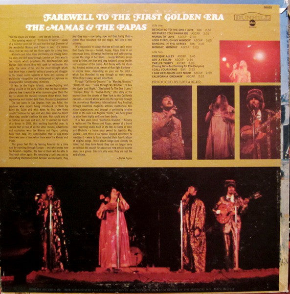 The Mamas & The Papas : Farewell To The First Golden Era (LP, Comp, RE)