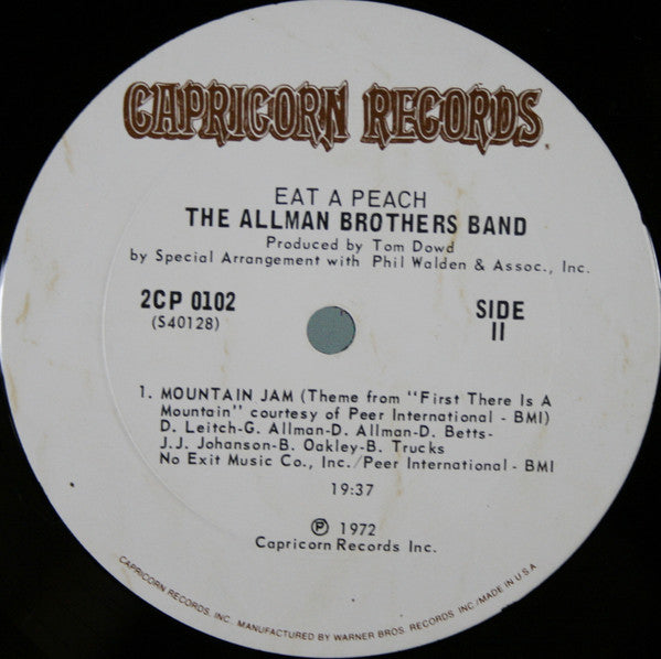 The Allman Brothers Band : Eat A Peach (2xLP, Album, Ter)