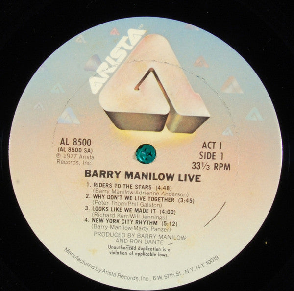 Barry Manilow : Live (2xLP, Album, Gat)