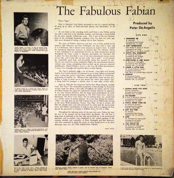 Fabian (6) : The Fabulous Fabian (LP, Album, Mono, Roc)