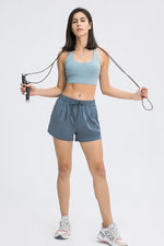 Banded Waist Active Shorts With Pockets