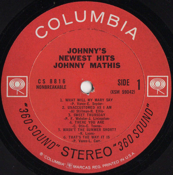 Johnny Mathis : Johnny's Newest Hits (LP, Comp)