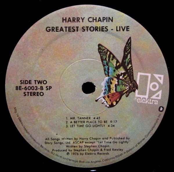 Harry Chapin : Greatest Stories - Live (2xLP, Album, RE, SP )