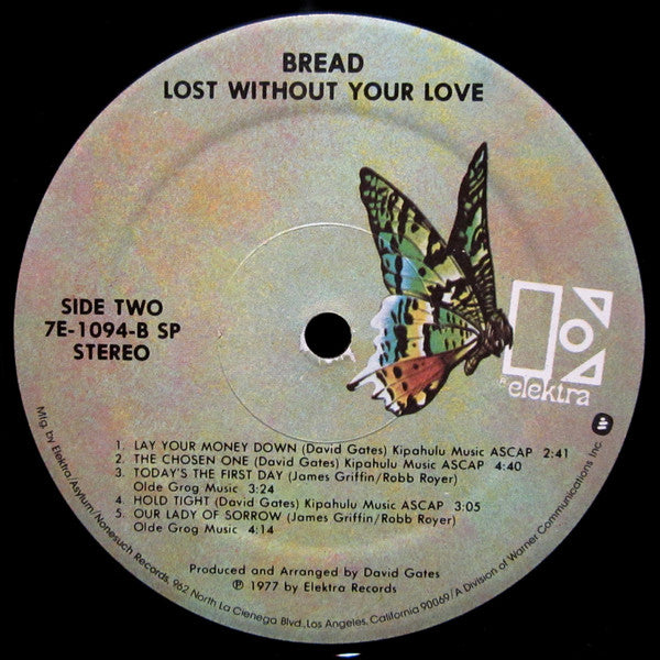 Bread : Lost Without Your Love (LP, Album, Gat)