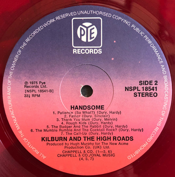 Kilburn & The High Roads : Handsome (LP, Album, RE, Red)