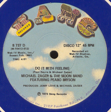 Michael Zager & The Moon Band Featuring Peabo Bryson : This Is The Life / Do It With Feeling (12")